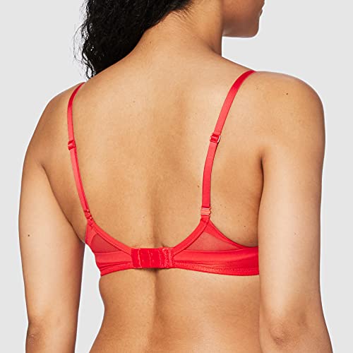 Calvin Klein Lightly Lined Demi Sujetador con Aros, Rojo (Marlow Mw3), (Talla del Fabricante: 70D) para Mujer