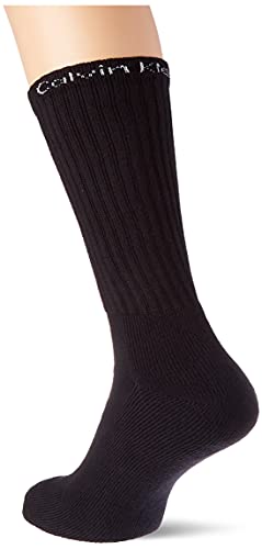 Calvin Klein Men's Crew Socks Multipack 6 Pack Calcetines Redondos, Negro, Talla única para Hombre