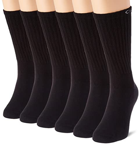 Calvin Klein Men's Crew Socks Multipack 6 Pack Calcetines Redondos, Negro, Talla única para Hombre