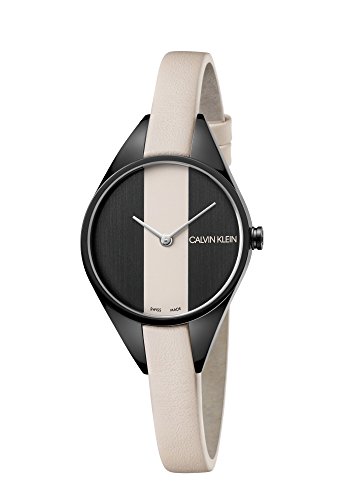 Calvin Klein Reloj Analógico para Mujer de Cuarzo con Correa en Cuero K8P237X1