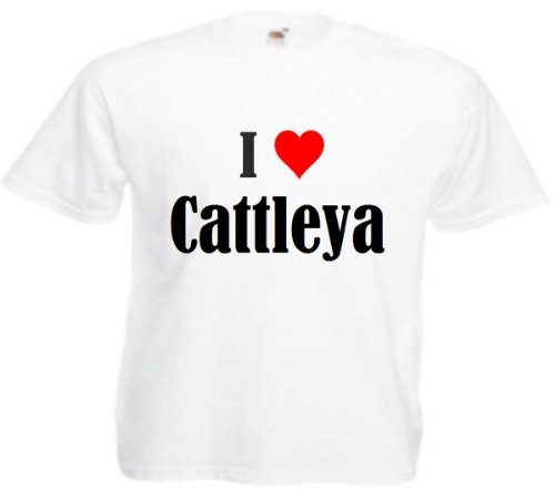 Camiseta I Love Cattleya para mujer, hombre y niños en los colores negro, blanco y rosa Blanco XXL