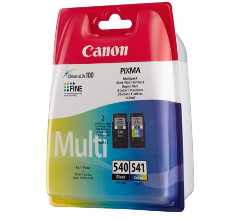 Canon PG-540+CL-541 Cartucho Multipack de tinta original Negro y Tricolor para Impresora de Inyeccion de tinta Pixma TS5150-TS5051-MX375-MX395-MX435-MX455-MX475-MX515-MX525-MX535-MG2150-MG2250-MG3150-MG3250-MG3550-MG3650-MG4150-MG4250