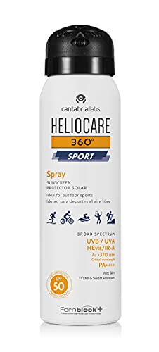 Cantabria Labs Heliocare 360º Sport Spray SPF50, 100 ML- Spray fotoprotector para deportistas, Fácil de extender, efecto refrescante, para todo tipo de pieles, 100ML