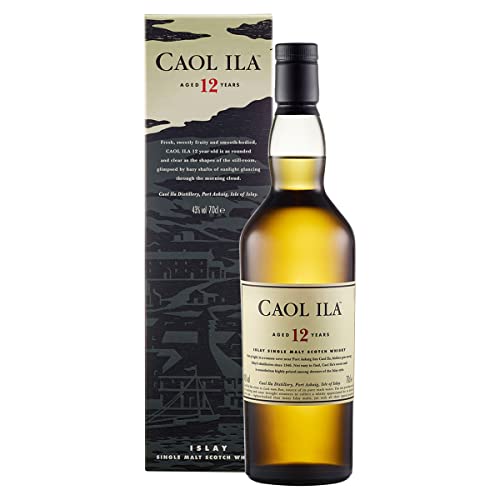 Caol Ila 12 Años Whisky Escocés Puro de Malta de la Isla de Islay - 700 ml