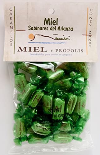 Caramelos de miel y propóleo. Bolsa de 200 gr. Sin aromas, conservantes ni colorantes artificiales. Artesanía natural del Valle de Arlanza.