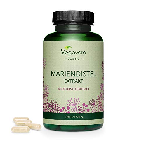 Cardo Mariano Vegavero® | 120 ó 365 Cápsulas | La Dosis Más Alta: 840 mg | 80% de Silimarina | Sin Aditivos Artificiales | Detox + Hígado y Vesícula* | Testado en Laboratorio | Milk Thistle