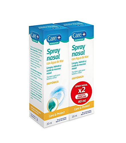 Care Plus Duplo Spray Nasal Con Agua De Mar - Pack De 2, Blanco, 40 ml