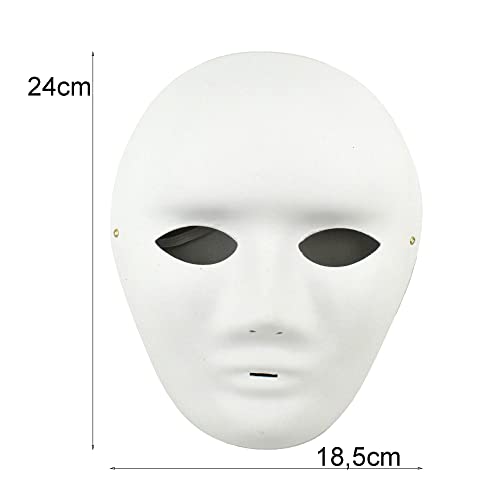 Carnavalife, 12 Máscaras Blancas para Pintar, Máscara de Pulpa en Blanco, DIY, Accesorio ideal para Disfraces de Carnaval, Halloween, Cosplay, Fiestas （Hombre*6 Mujer*6）