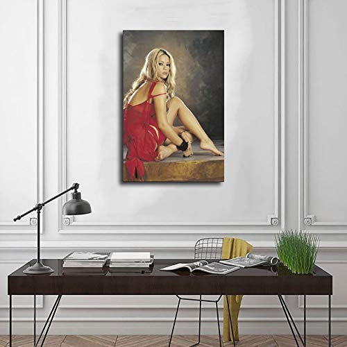 Cartel de lona Shakira 22 Rock Singer Shakira para decoración de dormitorio, deportes, paisaje, oficina, habitación, regalo, 50 x 75 cm, estilo unframe-1