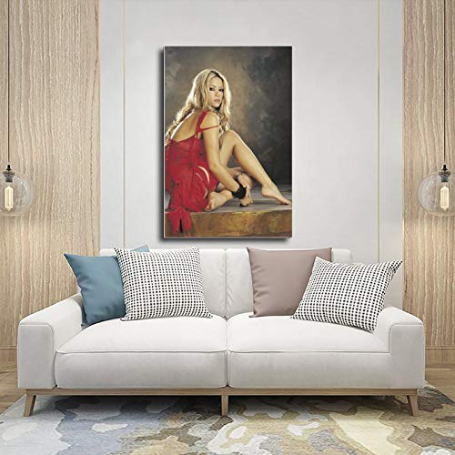 Cartel de lona Shakira 22 Rock Singer Shakira para decoración de dormitorio, deportes, paisaje, oficina, habitación, regalo, 50 x 75 cm, estilo unframe-1