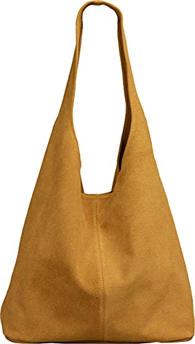 Caspar TL767 Bolso de Hombro de Piel de Ante para Mujer, Color:coñac, Talla:Talla Única