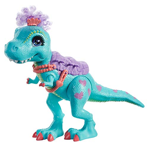 Cave Club Muñeca Rockelle con Mascota Dinosaurio Azul, Conjunto con Accesorios para niños y niñas +4 años (Mattel GTL69)