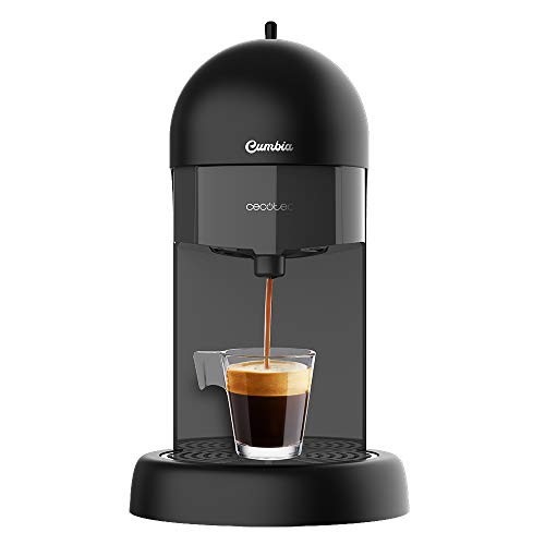 Cecotec Cafetera express Cumbia Capricciosa Black. 19 Bares de presión, Apta para café molido y cápsulas monodosis ESE, Depósito agua 600 ml, Filtro apto lavavajillas