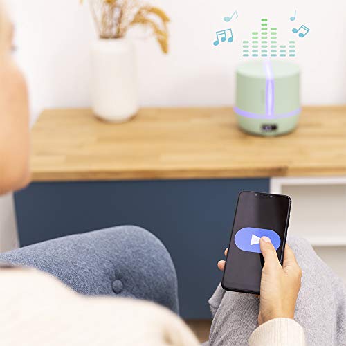 Cecotec Difusor de aromas PureAroma 550 Connected Sky. Capacidad 500ml, Pantalla LED, Altavoz, Control por bluetooth, App, Temporizador 12h, 3 Modos de funcionamiento, Cobertura 30m2