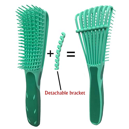 Cepillo de pelo desenredante de Nylon para el pelo – Cepillo desenredante para niños, hombre y mujer – Cepillo de pelo brillo, crecimiento y roturas – Cepillo desenredante fácil (verde))