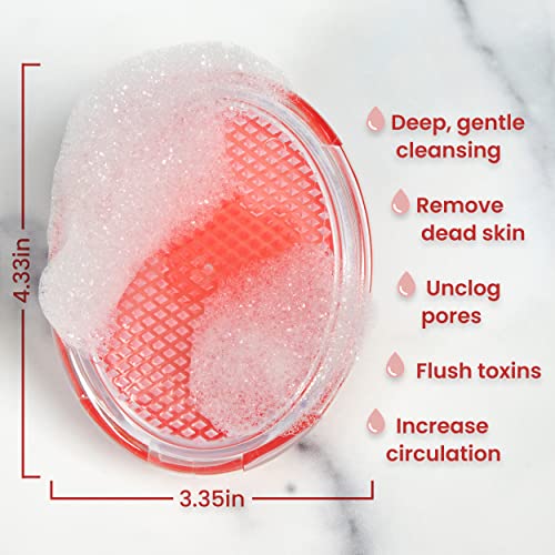 Cepillo Facial Exfoliante, Cepillo Limpiador Facial y Corporal, Vello Encarnado e Irritación – Elimina la Inflamación Después del Afeitado – Exfoliante Facial para Piel Suave y Sedosa