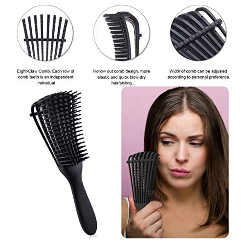 Cepillo para el cabello de 4 piezas, juego de cepillos para desenredar profesional, peine grueso, peine pequeño, peine universal para hombres y mujeres, adecuado para todo tipo de cabello