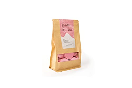 Cera depilatoria de fácil fusión Rosa 500g SELAS. Depilación sin bandas, con cera de Abejas y aceite de Rosa Mosqueta, para todas las zonas y tipos de pieles, especialmente las sensibles.