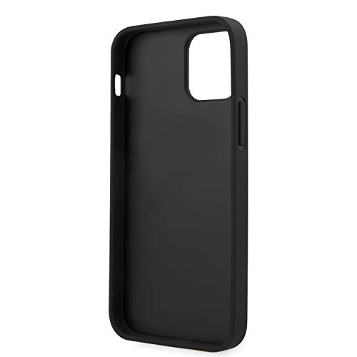 CG MOBILE Karl Lagerfeld - Funda rígida para iPhone 12 Pro (Piel sintética, con Cabeza de Saffiano Karl), Color Negro