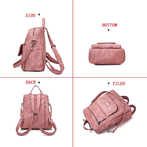 ChaoYmai Mochila para Mujer Casual Bolso Mochila Antirrobo,Rosa