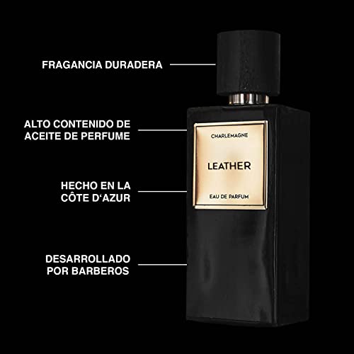 Charlemagne Eau de Parfum Leather - Fragancia noble para hombre - Eau de Parfum Hombre 50ml Perfume para hombre - Fragancia de larga duración/Perfume de cuero para hombre - Para el hombre moderno