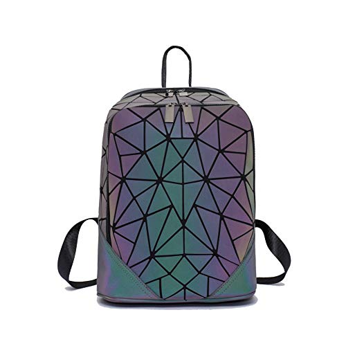 Chenrry Mochila Geométrica Mochilas de Moda Luminosa Mujer Holografica Bolsa de Hombro Reflectante Escuela de Viaje Mochila de La Universidad