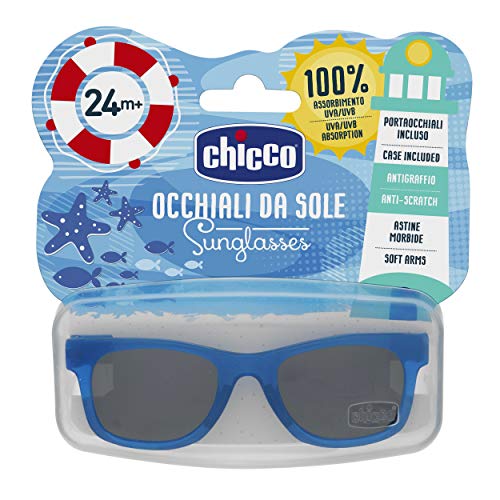 Chicco Azul 2 años Gafas de Sol Infantiles, Verde Transparente, 36 m+ Unisex niños