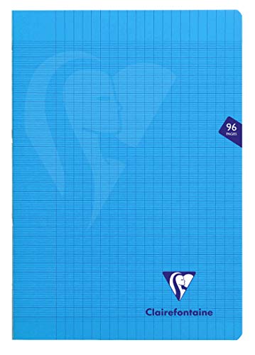 Clairefontaine 294161AMZ Lot de 4 Cahiers Agrafés Mimesys - A4 21x29,7 cm - 96 Pages Grands Carreaux - Papier Blanc 90 g - Couverture Polypro (Bleu, Rouge, Jaune, Vert)