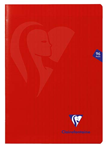 Clairefontaine 294161AMZ Lot de 4 Cahiers Agrafés Mimesys - A4 21x29,7 cm - 96 Pages Grands Carreaux - Papier Blanc 90 g - Couverture Polypro (Bleu, Rouge, Jaune, Vert)