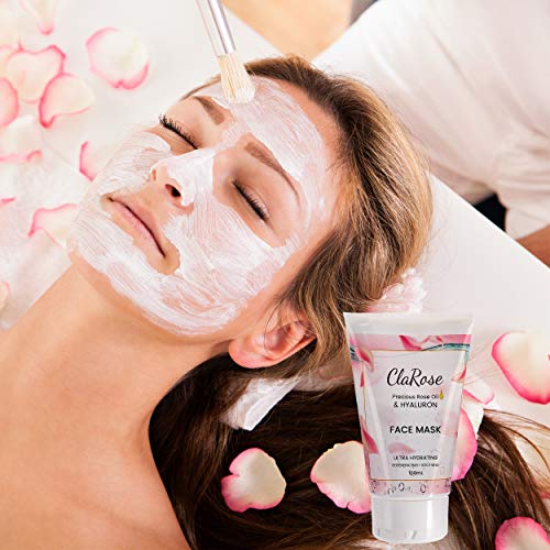 ClaRose - Agua micelar con ácido hialurónico y agua de rosas 100 % vegana (150 ml) y mascarilla facial con aceite de rosas y ácido hialurónico (100 ml)