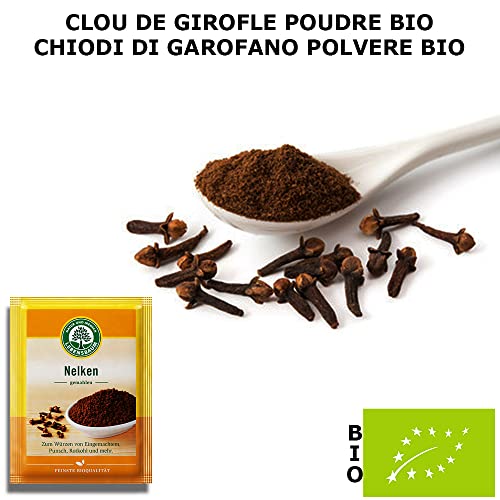 Clavo De Olor En Polvo Orgánico - Clavo De Olor Molido Pura Bolsa 10g | Sabor Original - Sin Azúcar Añadido - Clavos De Olor Ecologico