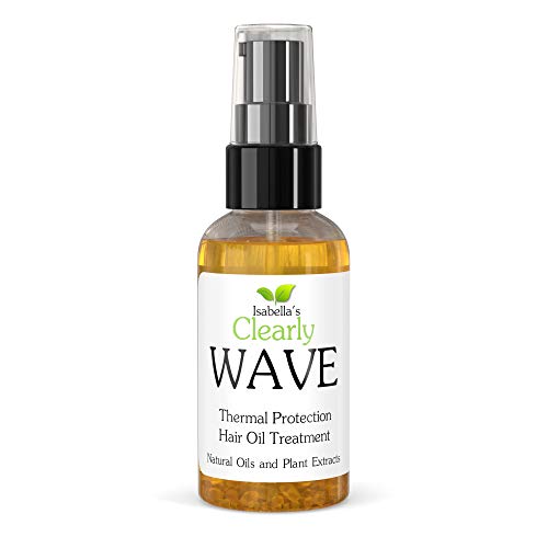 Clearly WAVE, Aceite capilar de control de daños con jojoba y oliva | Protector térmico térmico para sol, plancha, secado en caliente, reventón | Evite daños y roturas | Sin sulfatos