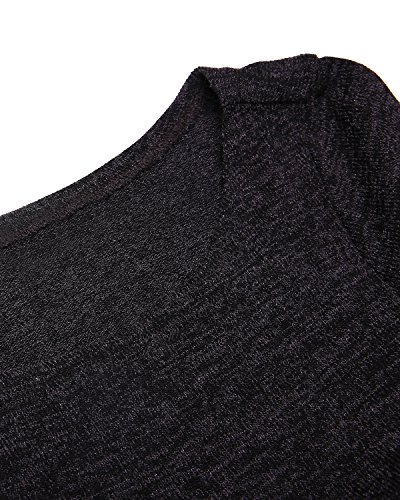 CNFIO Mujer Vestido Cuello Redondo Manga Larga Plus Tamaño Tops Moda Jersey Punto Mujer