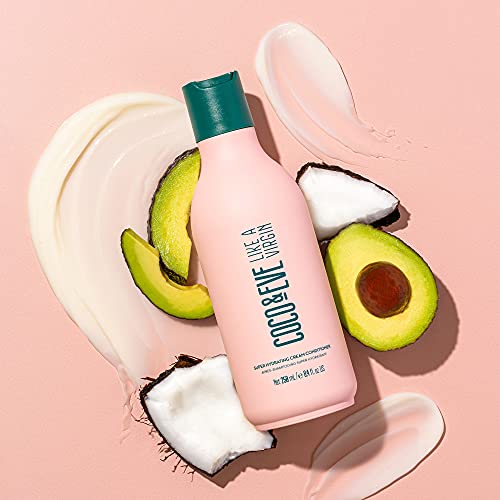 Coco & Eve Like A Virgin - Acondicionador superhidratante natural y sin sulfatos - Cuidado capilar con aceite de argán, de coco y de aguacate - Reparador para el cabello seco, dañado y teñido - 250 ml