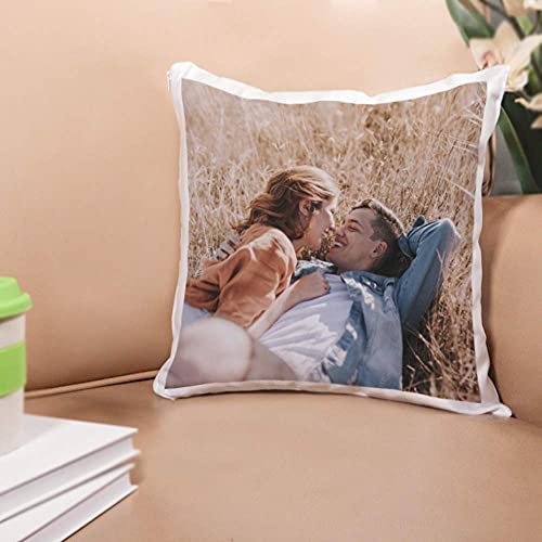 Cojin Personalizado con Foto 35 x 35 cm · Relleno Incluido · Ideal para Mujer · Personalizado con Foto · Color Blanco con Acabado en Brillo y Cierre de Cremallera Lateral