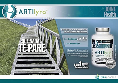 Colágeno Artilyra UC II con vitamina D para el cuidado de huesos y articulaciones – Colágeno y vitamina D para el correcto funcionamiento de músculos y cartílago – 30 cápsulas vegetales