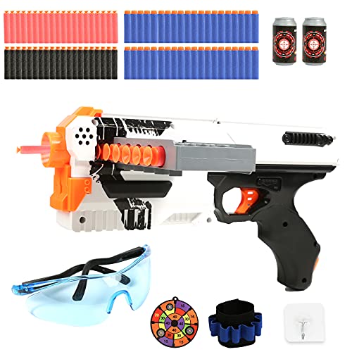 Colmanda Pistola de Juguete, Pistola Eléctrica Juguete con 80 Balas Espuma, Pistola Juguete con Clip de 12 Dardos, Automático Pistola para Niños, Pistola Dardos Espuma Regalos para 4-14 Años Niño (1)