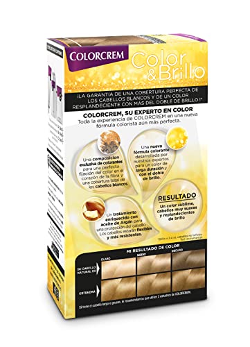 Colorcrem Color & Brillo - Tinte Permanente Mujer - Tono 73 Rubio Dorado, con Tratamiento Nutri-Protector al Aceite de Argán