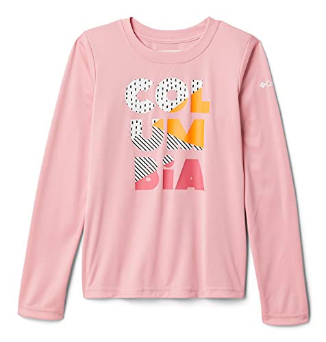 Columbia Mirror Rock Long Sleeve Graphic tee Camisa, Pink Orchid Stacked Mashup, 104 para Niñas