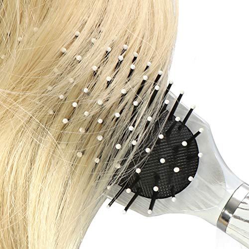 com-four® Juego de Cepillos para el Cabello de 2 Piezas para Mujeres y Hombres - Cepillo Esqueleto, Cepillo Multiusos - Juego de Peinado (Juego de 2 Blanco y Negro)