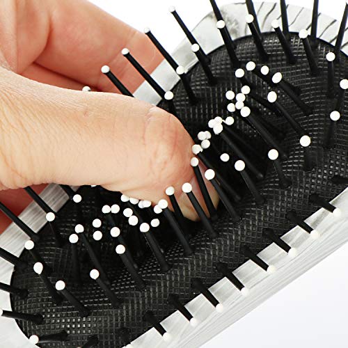 com-four® Juego de Cepillos para el Cabello de 2 Piezas para Mujeres y Hombres - Cepillo Esqueleto, Cepillo Multiusos - Juego de Peinado (Juego de 2 Blanco y Negro)