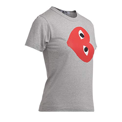 Comme des Garçons Play T-Shirt Grigio Cuore ROVESCIO - L