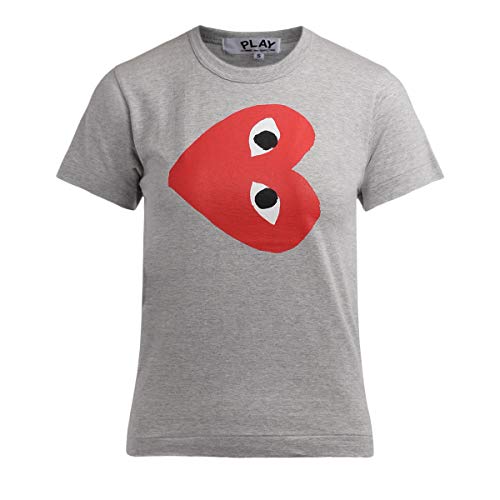 Comme des Garçons Play T-Shirt Grigio Cuore ROVESCIO - L