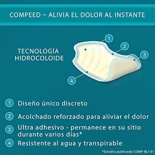 Compeed Ampollas Zapatos Nuevos, 5 Apósitos Hidrocoloides - Tratamiento De Pies, Cura Rápidamente, Tamaño Del Apósito: 4.2 X 6.8 Centímetros