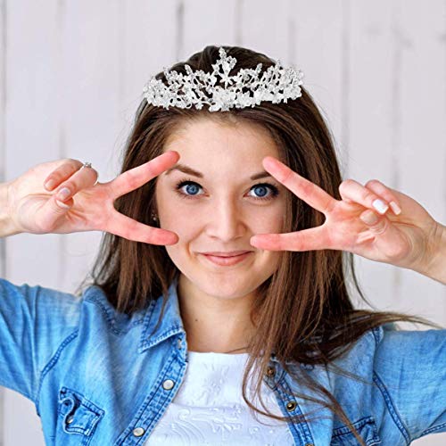 Confiable Corona nupcial Tiara Crystal Rhinestone Boda PRINCESA NOMBRES TIARA DIEADA PAISTRIOS DIRECTORES DE BODA Accesorios para el cabello Compatible con las mujeres Práctico ( Color : Silver )