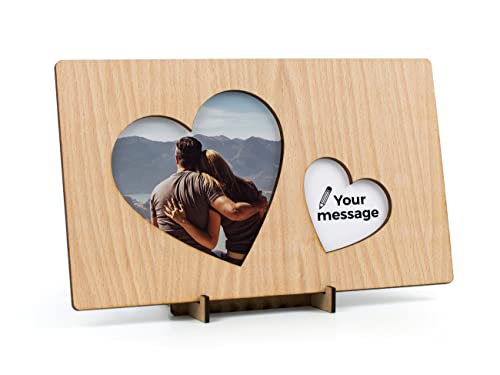 CONTRAXT Marco de Fotos San Valentin. Marcos Porta Fotos Amor en Madera Regalos Detalles Tarjetas Ideas Originales San Valentin Aniversario Novio Novia Hombre Mujer Pareja (Corazon)