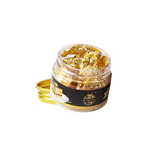 Copos comestibles de hoja de oro auténtico, 24 K, 25 mg Kirin, copos de oro, decorativos para pasteles, manualidades, pintura, muebles, decoración de uñas