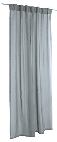 Cortina decorativa de voile organza con trabillas ocultas, cortina transparente, estructura aprox. 140 x 245 cm, #1220 (gris)