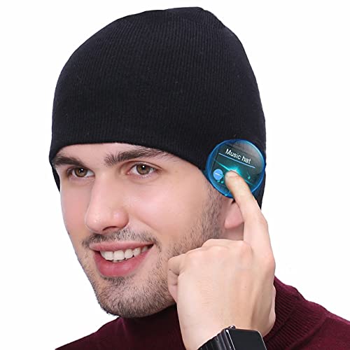 COTOP Gorro de Punto con Bluetooth, Regalos Originales, Gorro de música de Invierno con Auriculares estéreo y micrófono, Regalo de cumpleaños y Navidad para Hombres, Mujeres, Familiares y Amigos