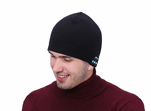 COTOP Gorro de Punto con Bluetooth, Regalos Originales, Gorro de música de Invierno con Auriculares estéreo y micrófono, Regalo de cumpleaños y Navidad para Hombres, Mujeres, Familiares y Amigos